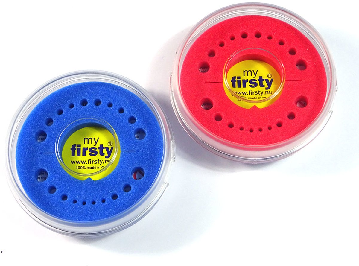 2x Tandendoosje <gt/> Firsty Round LVB <lt/> (rood/blauw, tweeling), Nederlandse Tekst, Gratis verzending